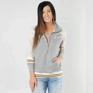 Gimmicks from BKE Embellished Half Zip Sweatshirt - Size Medium